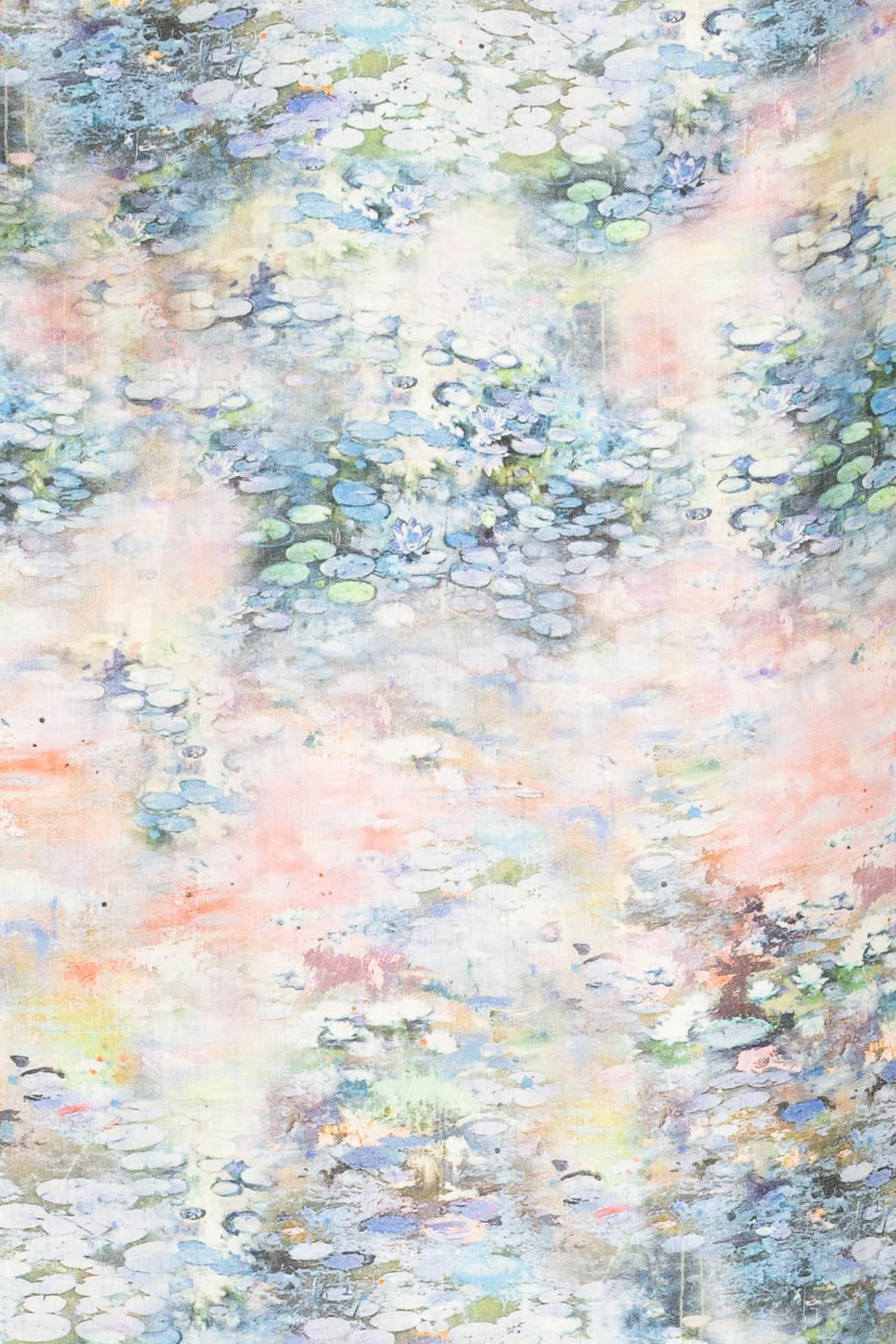 Waterlilies Linen Woven - Marcy Tilton Fabrics