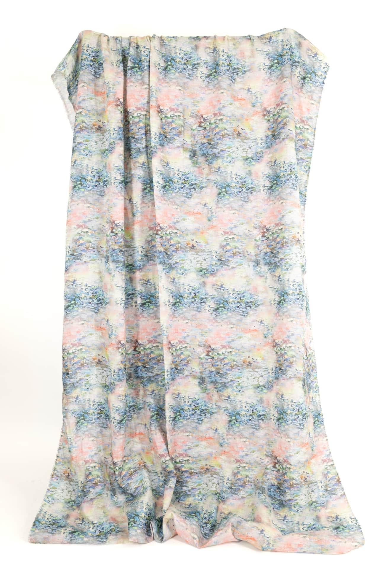 Waterlilies Linen Woven - Marcy Tilton Fabrics