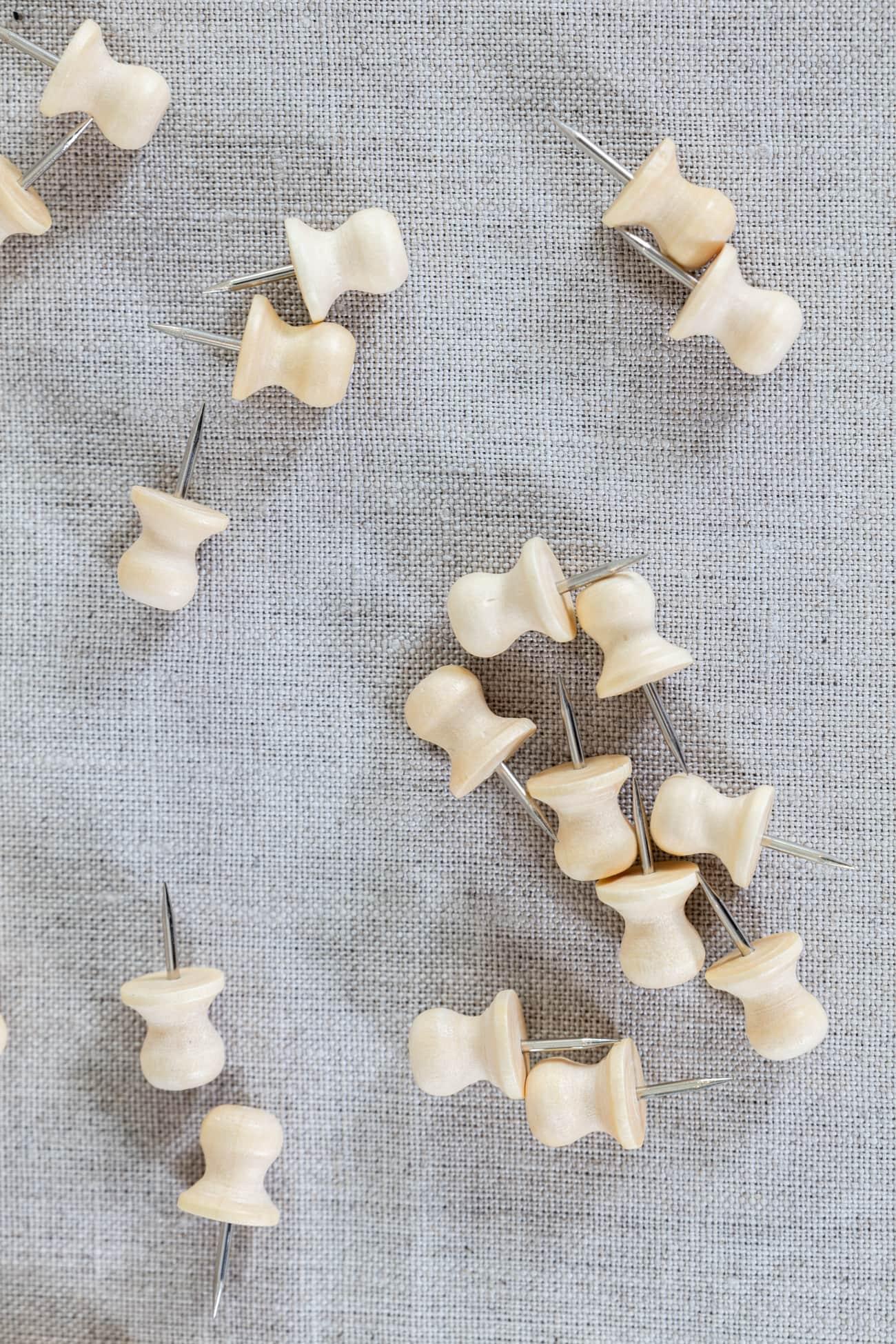 Natural Wooden Map Pins Bulk Box - Marcy Tilton Fabrics