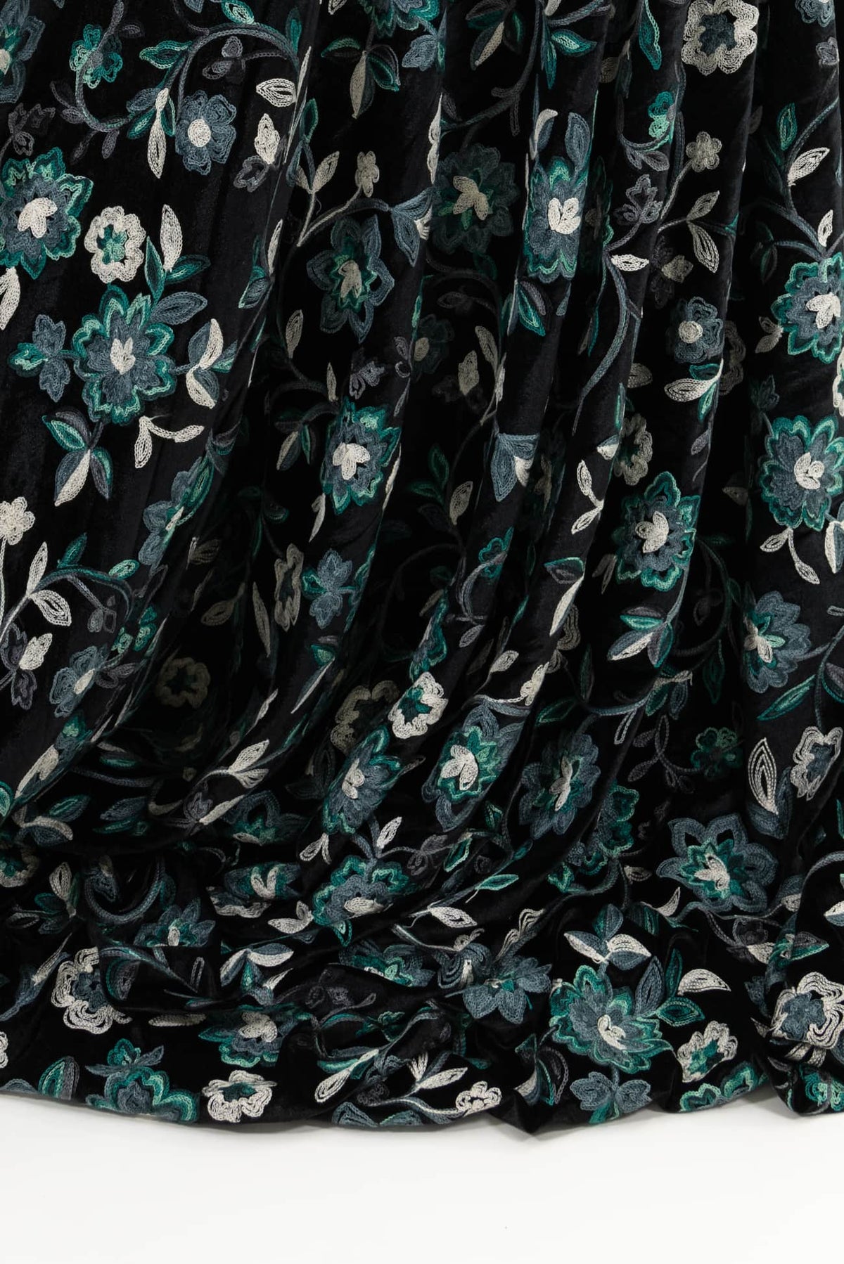 Elena Embroidered Velvet Knit - Marcy Tilton Fabrics