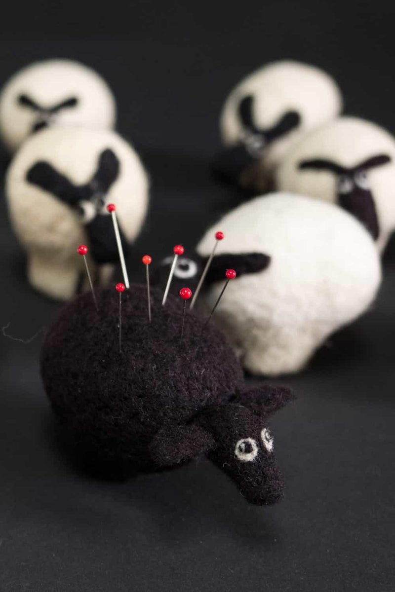 Felted Black Sheep Pincushion - Marcy Tilton Fabrics